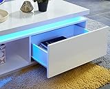 BAÏTA Cosmos Table Basse à LED, laqué, Blanc, 120cm
